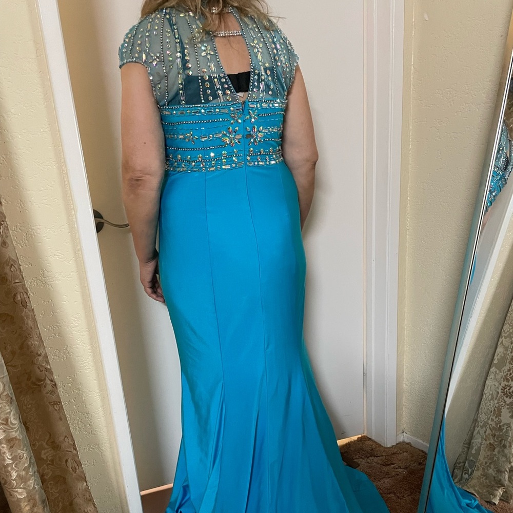 Blue /baby blue dress. Gown. Size 8